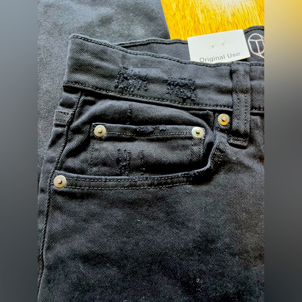 Original Use Jeans Mens 30X30 Black Slim Taper Distressed Stretch Denim NWT - Picture 6 of 12